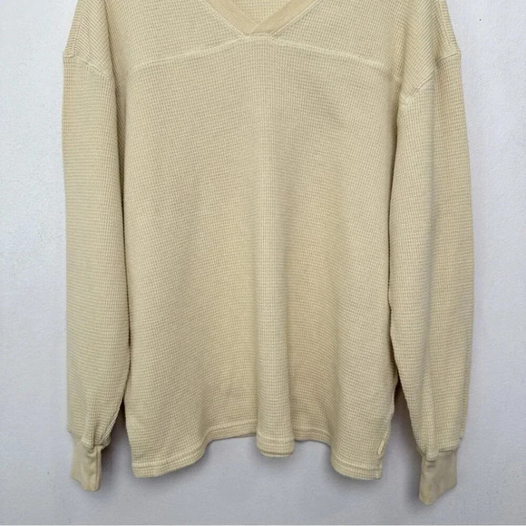 Aritzia Womens Tna Small Waffle Yellow Long Sleeve Top - Picture 3 of 14